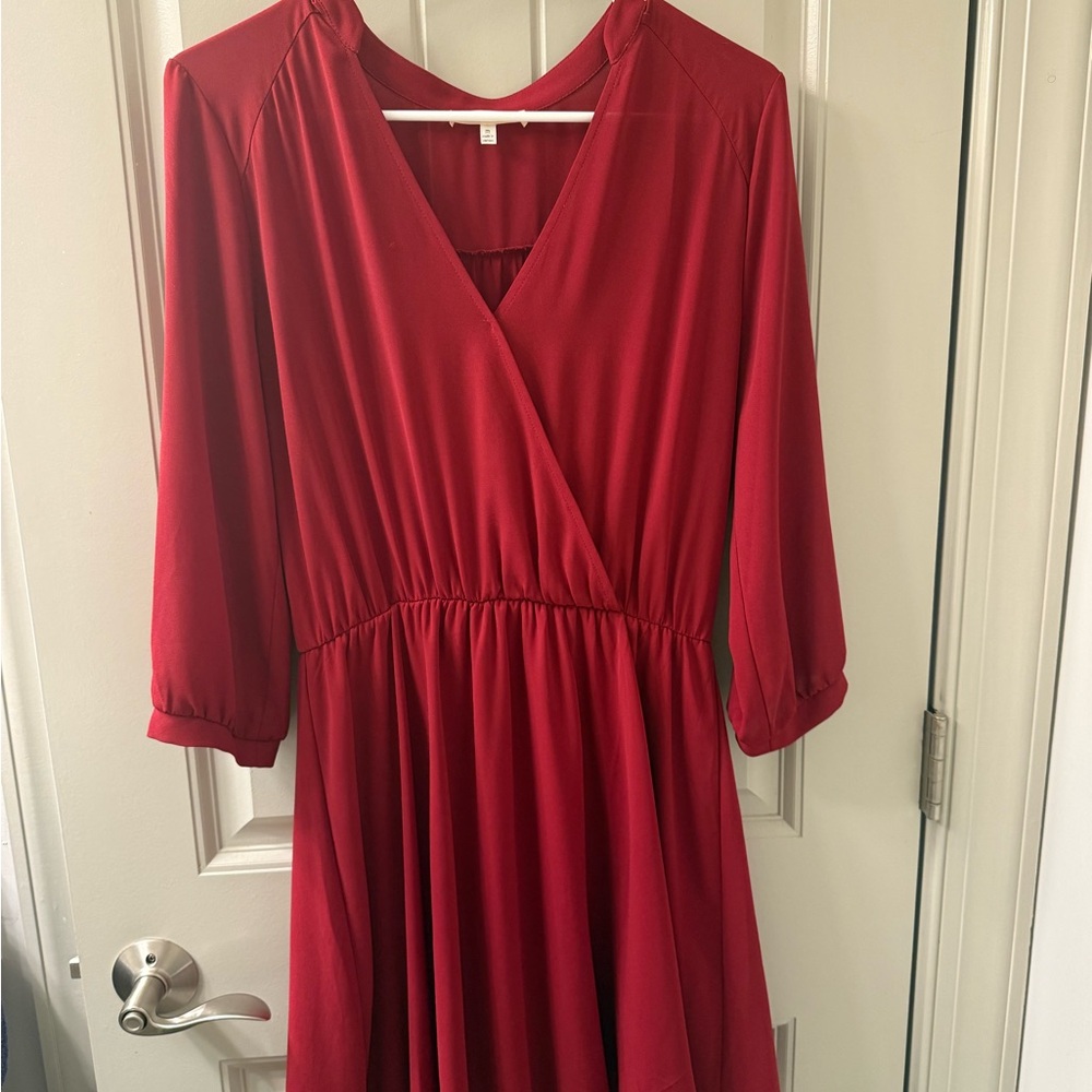 Elegant Red Wrap Dress